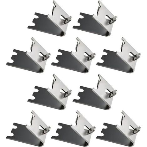 10 Pièces Inoxydable Carré Clips Réfrigérateur, Étagères Réfrigérateur à Clip, 1,5 mm Épaissir Acier Inoxydable 304 Durable Supports Tablette Congélateur pour Réfrigérateur, Congélateur (Argent)