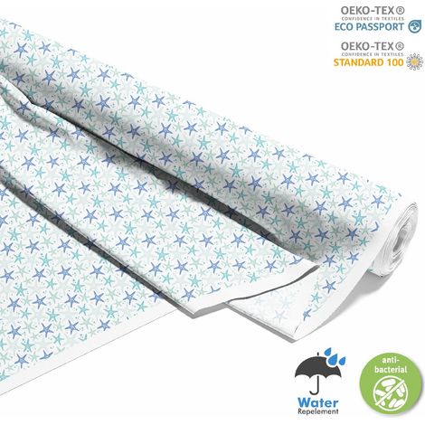 OUTDOOR DEKOSTOFFE OXFORD - Motiv blauer Seestern