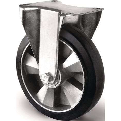 Rueda giratoria para cargas pesadas D.200mm Cap.500kg Goma elástica Alt.245mm TECWERK (1/2)
