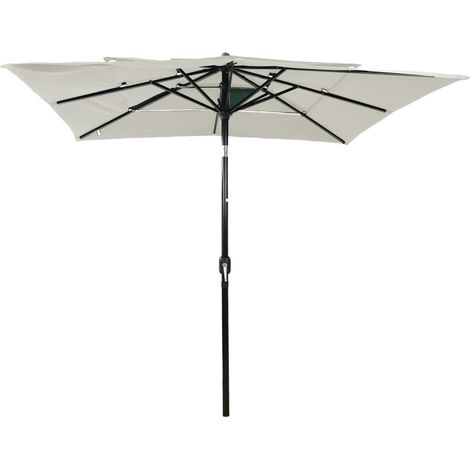Maison Exclusive - Parasol de jardin à 3 niveaux avec mât en aluminium sable