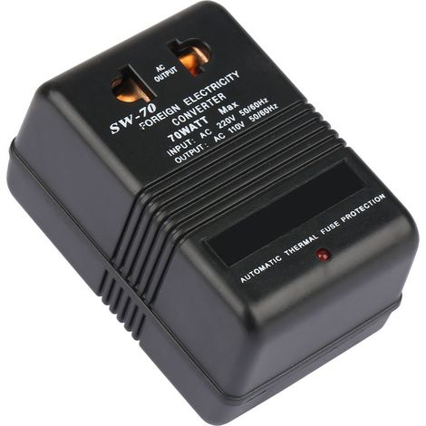 220V to 110V Step Down Voltage Converter Power Transformer 70W CN Plug