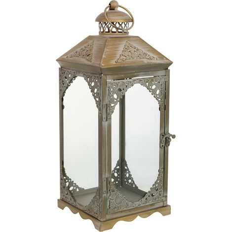 Farol de metal 16x16x40h cm