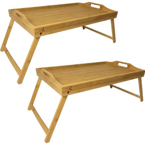 Set aus zwei Bambustabletts fürs Frühstücksbett 50x30x4  Begryf