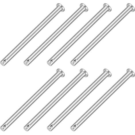 8pcs M6x80mm Goupilles à Trou Unique, Goupille de Verrouillage Acier Inoxydable 304, Goujons à Tête Plate de Chape pour Verrou Remorque Réparation Fixation Mécanique Équipement (1/5)