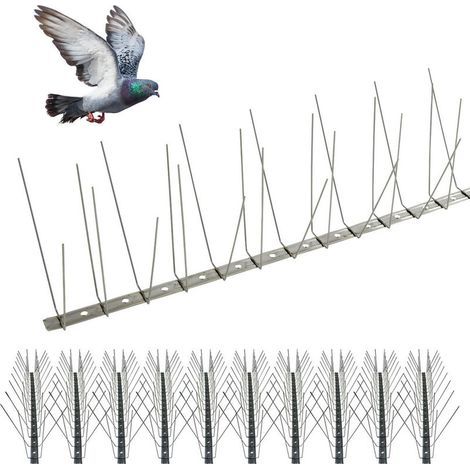 Oxeo – 5 m flexibler Taubenabwehrspike – Spikes aus Edelstahl AISI 302 – UV-beständig – 12 bis 16 cm Schutz – Einfache Montage an Dachrinnen (1/5)