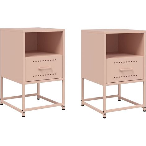 Maison Exclusive - Comodini 2 pz Rosa 36x39x60,5 cm in Acciaio