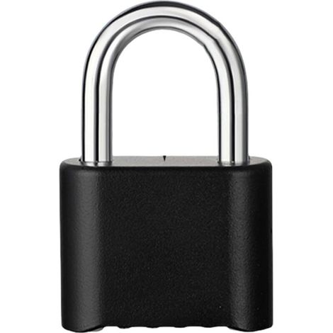 Serrure à combinaison en alliage de zinc robuste, multifonctionnelle, sûre pour une utilisation intérieure et extérieure, poutre courte, noire (1/5)