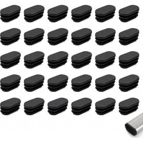 30 PCS Embouts Pieds de Chaise Rectangulaires 20 x 40 mm, Hauteur 17 mm, Plastique pour Meubles Embouts Ovales, Protection du Sol pour Chaises de Jardin et Intérieur (1/5)