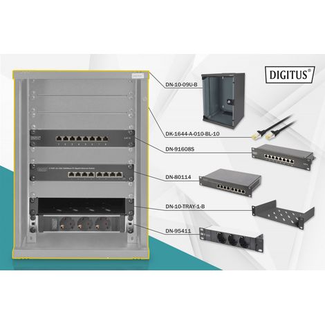 Digitus Kompakte schwarze Netzwerkschrank 31 cm