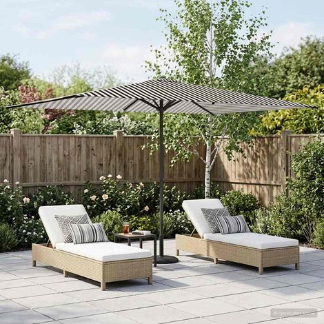 Paraguas de Jardín con Base 200 x 300 cm Poliéster Rectangular