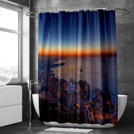 Rideau de douche paysage de nuage naturel, design classique, décoration intime - 90x180cm (1/5)