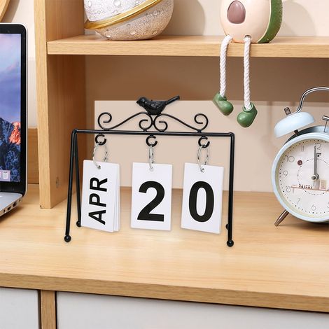 Calendrier De Bureau 2026 - En Métal - Base Décorative Chaleureuse - Pour Bureau Maison Bureau - 1 Pièce (1/5)