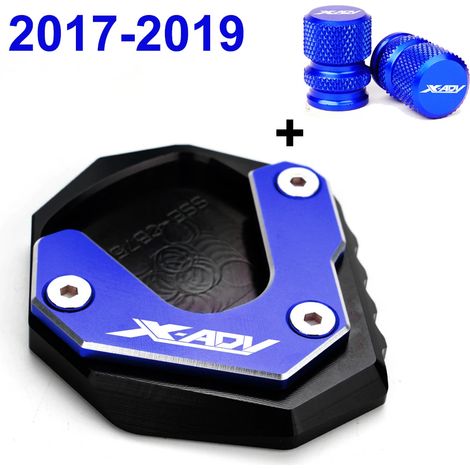 (2017-2020 Bleu-B) Nouvelle plaque d'extension de support de pied CNC pour moto, béquille latérale élargie, compatible avec HONDA X ADV XADV 750 XADV750 2017 2018-2023 2021 2022 maxpower (1/4)