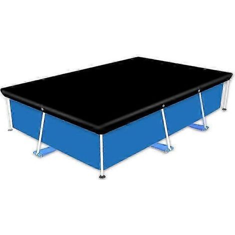 YMYNY Runde Poolabdeckung 259 x 170 cm, Winterabdeckung für Aufstellpools, faltbare und wasserdichte Poolabdeckung, wasser- und staubdicht (Schwarz) (1/5)