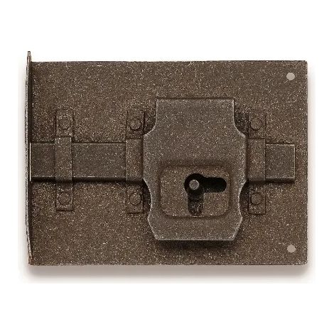 SERRATURA  METAL STYLE 39011 APPLICATA ANTICHIZZATA RUGGINE  MM.40 SINISTRA