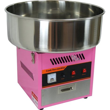 Machine à barbe à papa professionnelle – Cuve en acier inoxydable Ø 52 cm – Puissance 1080 W – Système anti-vibration – Gt Catering