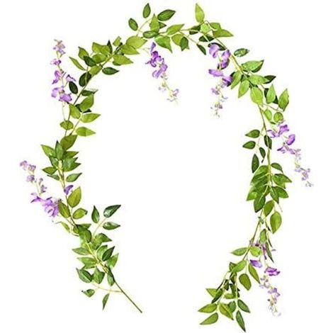 Guirlande de Glycines Artificielles 1.8m - Plantes Grimpantes Fausses Lierre pour Décoration Murale, Arche de Mariage, Tonnelle et Balcon (Fleurs Artificielles Suspendues) (1/3)