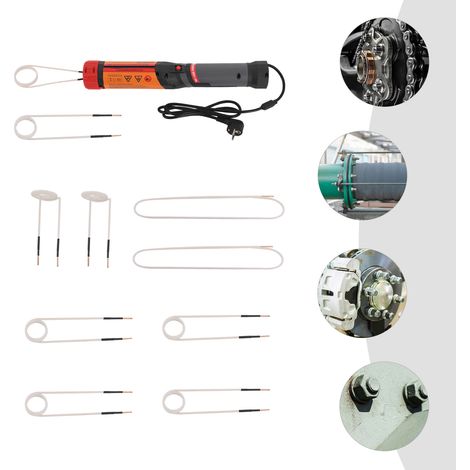 【Chauffage et ventilation】Chauffage à induction pour automobile de 1 100 W, 220 V, chauffage par induction magnétique à 800 °C, équipé de 10 bobines, pour chauffer les écrous, boulons et engrenages ro (1/5)