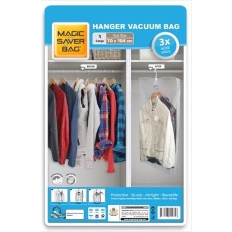 Bolsa de vacío para ropa y ropa de cama con percha, 70 x 104 cm (1/2)