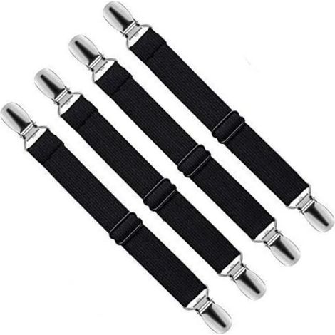 Cadre de drap-housse réglable en 4 parties, extensible jusqu'à 220 cm, adapté aux draps de canapé, housses de planche à repasser, noir (1/5)