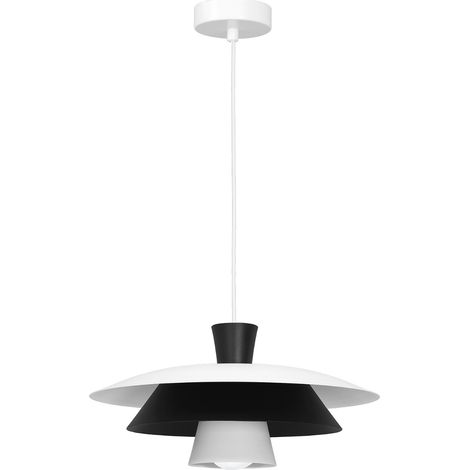 Suspension métal blanc/noir Plato Ø34 E27 15W Luminex