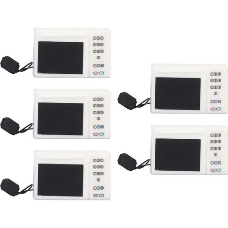 Lot de 5 mini fours micro-ondes réalistes 1:12, accessoires de cuisine miniature pour décoration de salle à manger et poupée. (1/5)
