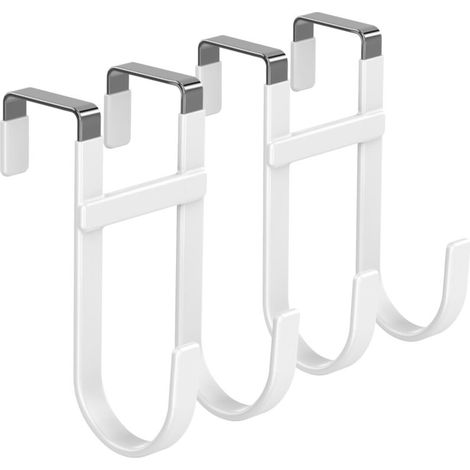 ganci montati dietro la porta, appendiabiti doppio con ganci per bagno, camera da letto, cucina, asciugamani, vestiti, cappelli