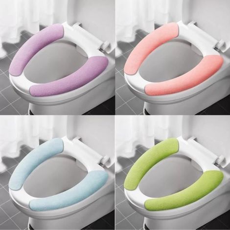 (Bleu, Vert, Rose, Violet, Gris)Coussins de siège de toilette - Non spécifié - 5 paires - Lavables - Confortables - Multicolores (1/4)