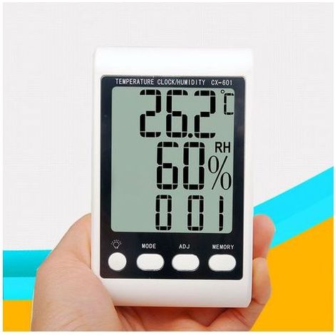 Thermomètre et hygromètre électronique de haute précision Thermomètre et hygromètre à affichage numérique avec rétro-éclairage Thermomètre et hygromètre électronique (1/3)