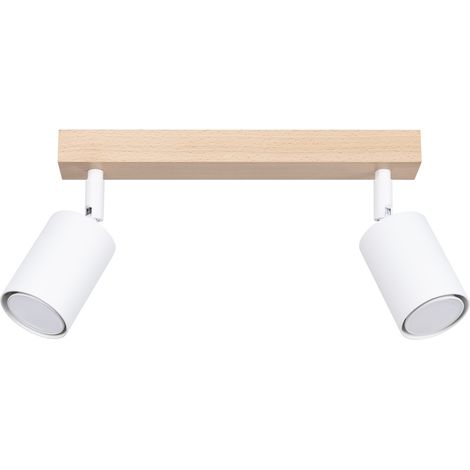 PLAFOND TUNDRA 2 GU10 BLANC BOIS LUMILO 12.477.86 (1/5)