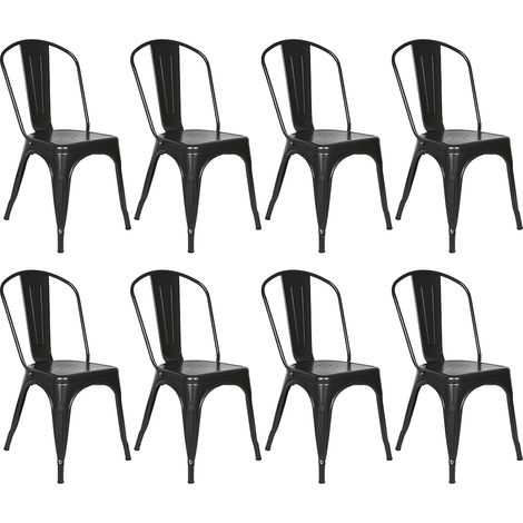 4er Set Esszimmerstuhl stapelbar,Metall Industriedesign,schwarz (1/5)