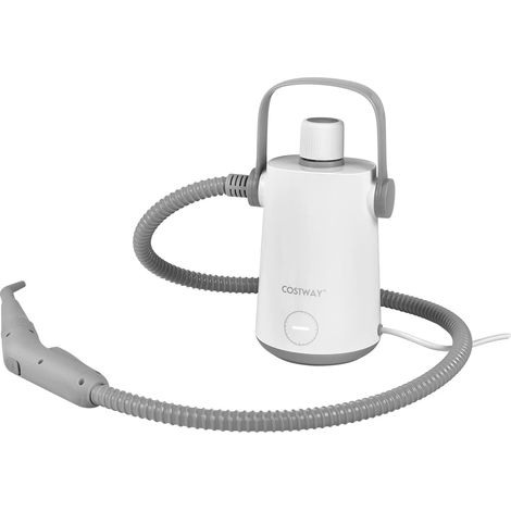 COSTWAY Dampfreiniger Portable Handgerät, 3 Bar max. Dampfdruck, Handdampfreiniger mit 300ml Wassertank, 116cm Schlauch & 3m Kabel & 10 Zubehör Set Grau