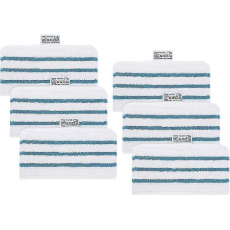 Lot de 6 microfibres lavables pour balai vapeur Black & Decker Fsmp20, Fsmh1321jmd, Fsm1500, Fsm1600, Fsm1610, Fsm1620, Fsm1621, Fsm1630, Fsmh162 (1/3)