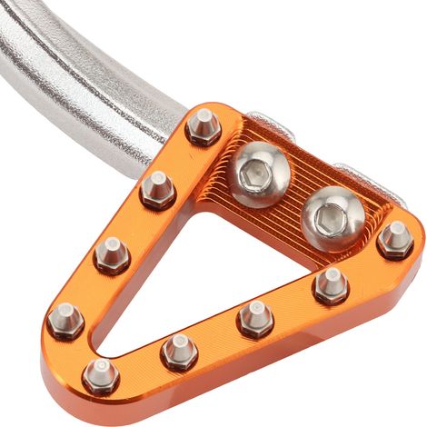 GOOFIT Motorradbremshebel für KTM50. Ausführung: Geschmiedeter silberner Hebel mit orangefarbener Spitze. (1/4)