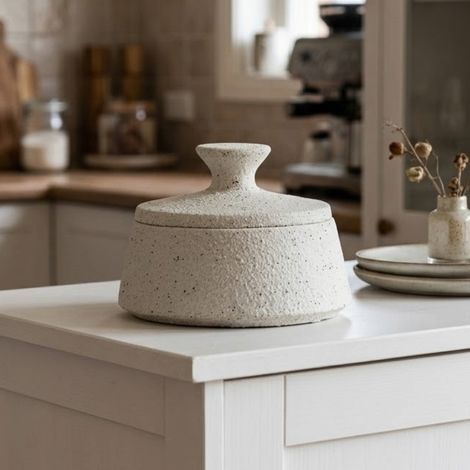 Decorative Speckled Storage Pot (1/2)