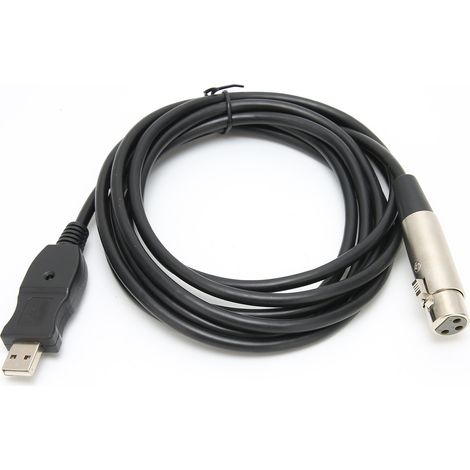 Câble USB Mâle vers XLR Femelle 3 mètres pour Microphone de Studio (1/5)