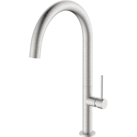 Miscelatore Lavello Bocca Alta In Acciaio Spazzolato Con Risparmio Acqua – Serie Detroit (1/3)