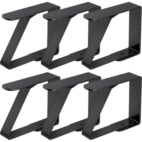 Pinces Pour Nappe - Acier Inoxydable - Adaptation Automatique Epaisseur Table Jusqu'à 6 cm - Pour Usage Intérieur Extérieur - Noir - Lot de 6 (1/5)