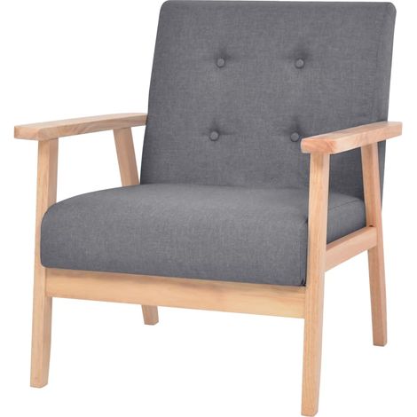 Fauteuil,Fauteuil Salon,Chaise Loisir et Repos,Siège Gris foncé Tissu FNNF798526 (1/5)