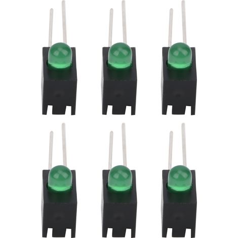 100 supports LED, abat-jour de 3 mm, coude à 90°, composants de contrôle industriel pour éclairage, vert (1/5)