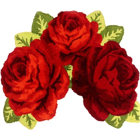 Hoch saugfähiger, rutschfester Teppich mit Rosenmuster für Wohn- und Schlafzimmer (1/5)