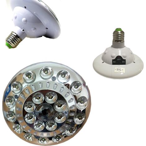 TrAdE Shop Traesio - Lampada Di Emergenza Alta Luminosità A 22 Led Presa Elettrica E27 Jl678-2 - (1/4)