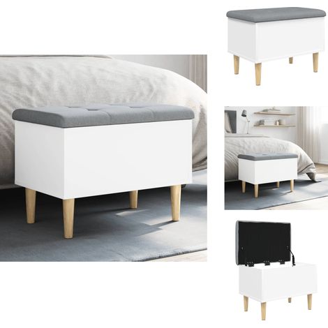 Sitzbank mit Stauraum Weiß 62x42x46 cm Holzwerkstoff - Sitzbank Mit Stauraum - Sitzbänke Mit Stauraum - Schuhbank - Bank (1/5)