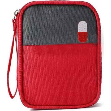 Trousse à pharmacie portable, petite trousse à pharmacie portable pour usage domestique, trousse de premiers secours,Petit rouge (1/5)