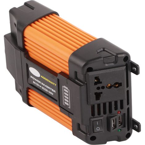Onduleur solaire pour véhicule à onde sinusoïdale modifiée de 4000 W avec écran LED d'affichage de la batterie et deux ports USB (1/5)