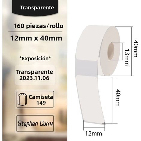 2pcs Ruban étiqueteur thermique pour imprimante étiqueteuse P15 12x40mm 160pcs/Rouleau Compatible avec Phomemo D30, Marklife P12 P11 Labelle, Fabricant d'autocollants (1/5)