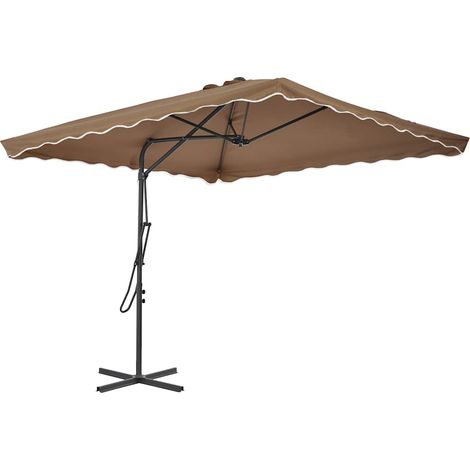 Parasol d'extérieur avec poteau en acier 250 x 250 cm Taupe (1/5)