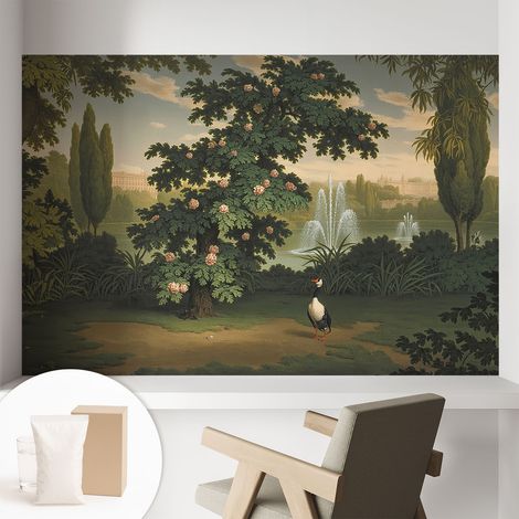 Papier peint intissé décoratif avec colle pour salon chambre et bureau Installation rapide Jardin naturel 104x70 cm (1/5)