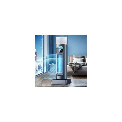 Bleu foncé Ventilateur Sur Pied Silencieux Intelligent avec Oscillation 120° pour Maison Bureau et Chambre à Coucher (1/4)