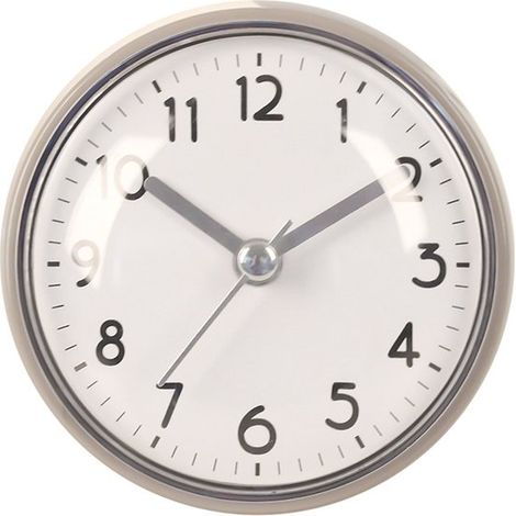 Mini réveil de douche - Horloge - Réveil - Horloge murale - Horloge de salle de bain étanche - Horloge murale étanche - Horloge de douche - Horloge numérique - Horloge à ventouse - Gris (1/5)